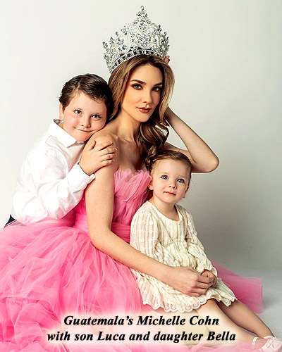 Guatemala's Michelle Cohn with son Luca and daughter Bella