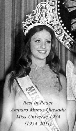 Rest in Peace, Amparo Munoz, Miss Universe 1974