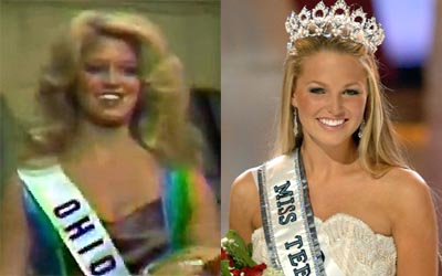 Miss Ohio USA 1977, Lesa Rummell (left) and her daughter, Miss Teen USA 2005, Allie Laforce (right)