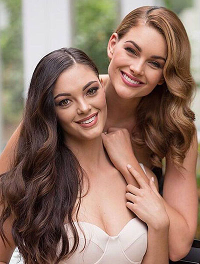Demi-Leigh Nel-Peters, Miss Universe 2017 with Rolene Strauss, Miss World 2014