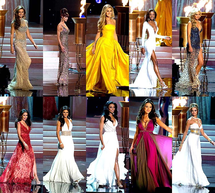 Miss USA 2012 Evening Gown Competition: Alabama, Oklahoma, Ohio, Georgia, Texas, Colorado, New Jersey, Maryland, Rhode Island, Nevada
