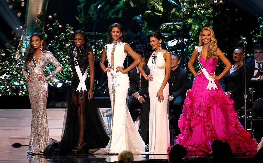 The top 5 of Miss USA 2015: (pictured left to right) Nevada, Maryland, Rhode Island, Texas, Oklahoma