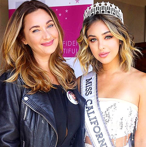 Kathy Eicher Mejia, Miss West Virginia USA 1989 with her daughter Nadia Mejia, Miss California USA 2016