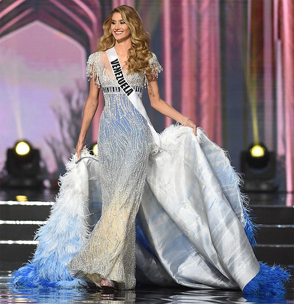 Venezuela's Mariam Habach during the preliminary evening gown competition